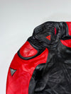 Dainese Red & Black Genuine Leather 2-Piece Motorcycle Racing Suit (PADDED) w/ Back hump (Jacket size :M/L) (Biker Pant : W:38|L:38)