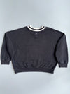 Adidas | Black White Stripe V-Neck Sweatshirt | L-24,C-58 Oversized