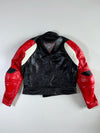 Dainese Red & Black Genuine Leather 2-Piece Motorcycle Racing Suit (PADDED) w/ Back hump (Jacket size :M/L) (Biker Pant : W:38|L:38)