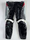 Dainese Red & Black Genuine Leather 2-Piece Motorcycle Racing Suit (PADDED) w/ Back hump (Jacket size :M/L) (Biker Pant : W:38|L:38)