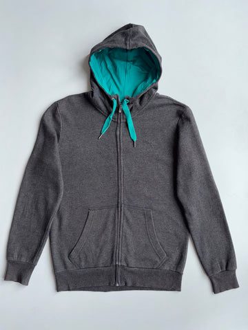 Puma | Grey Teal Zip Hoodie | (M)