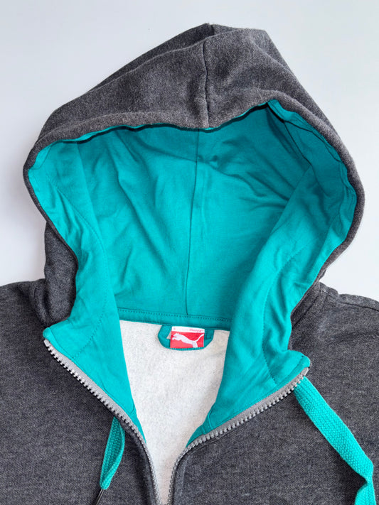 Puma | Grey Teal Zip Hoodie | (M)