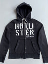 Hollister | Black Graphic Zip Hoodie | (M)