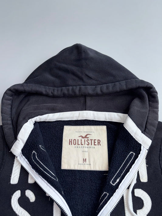 Hollister | Black Graphic Zip Hoodie | (M)
