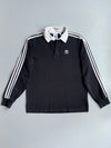 Adidas | Black White Stripe Rugby Polo | (L)