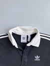 Adidas | Black White Stripe Rugby Polo | (L)