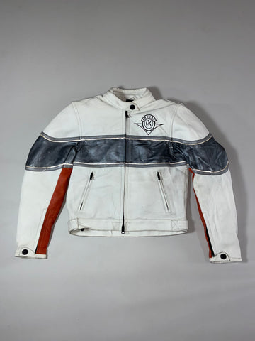 Vintage Akoury Leather Café Racer Moto Jacket (XS)