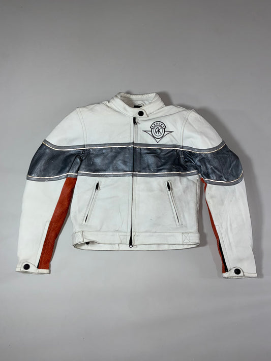 Vintage Akoury Leather Café Racer Moto Jacket (XS)