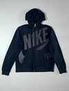 Nike Sportswear Zip Hoodie Black,  crackle print logo, (XL)