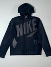 Nike Sportswear Zip Hoodie Black,  crackle print logo, (XL)