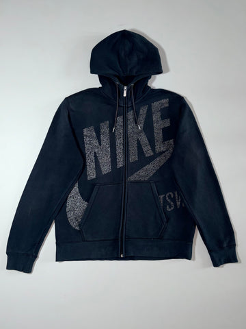Nike Sportswear Zip Hoodie Black,  crackle print logo, (XL)