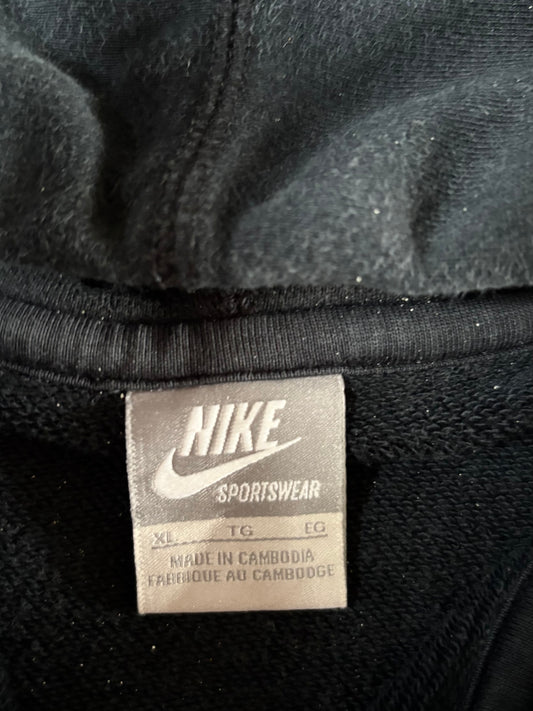 Nike Sportswear Zip Hoodie Black,  crackle print logo, (XL)