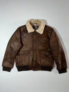 Identity Wear Brown Faux Shearling Bomber Jacket (2XL)