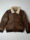 Identity Wear Brown Faux Shearling Bomber Jacket (2XL)