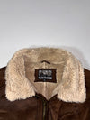 Identity Wear Brown Faux Shearling Bomber Jacket (2XL)