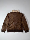 Identity Wear Brown Faux Shearling Bomber Jacket (2XL)