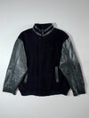 Kingsman Wool & Leather Varsity Jacket  Black wool body, leather sleeves (3XL)