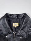 Yippie Company Black Leather Cropped Jacket  Suede panel accents (XS)