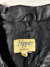 Yippie Company Black Leather Cropped Jacket  Suede panel accents (XS)