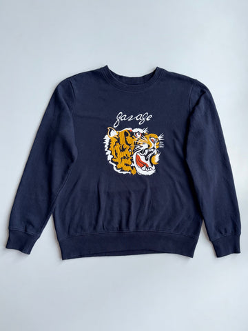 NET | Navy Tiger Garage Embroidered Sweatshirt | (S/M)