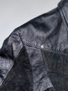 Yippie Company Black Leather Cropped Jacket  Suede panel accents (XS)