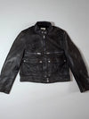 Zadig & Voltaire Black Leather Moto Jacket  Zip pockets (XS)