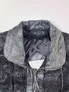 Maggie Lawrence Collection Embossed Leather Jacket  Black paisley-textured leather, (XL)