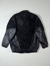 Maggie Lawrence Collection Embossed Leather Jacket  Black paisley-textured leather, (XL)