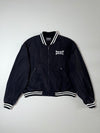 DKNY Equipment Black Striped Varsity Bomber Jacket (L/XL)