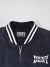 DKNY Equipment Black Striped Varsity Bomber Jacket (L/XL)