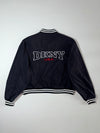 DKNY Equipment Black Striped Varsity Bomber Jacket (L/XL)