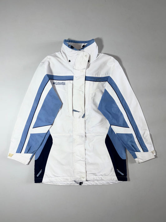Columbia Sportswear White/Blue Colorblock Ski Jacket – Women’s Core Interchange, (L)