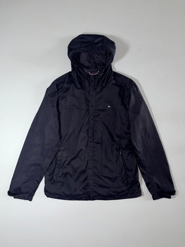 Tommy Hilfiger Black Hooded Windbreaker (XL)