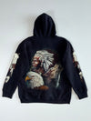 Rock Eagle Native American Graphic Zip Hoodie (M)