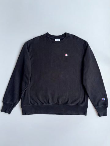 Champion | Black Reverse Weave Sweatshirt | (XL)