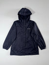 Columbia Navy Hooded Rain Jacket – Lightweight nylon, mesh lining, (M)