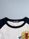 Big Train | White Navy Graphic embroidered Long Sleeve Tee | (L)