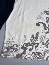 Big Train | White Navy Graphic embroidered Long Sleeve Tee | (L)