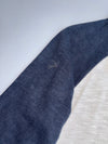 Big Train | White Navy Graphic embroidered Long Sleeve Tee | (L)