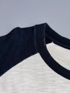 Big Train | White Navy Graphic embroidered Long Sleeve Tee | (L)