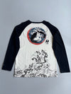 Big Train | White Navy Graphic embroidered Long Sleeve Tee | (L)