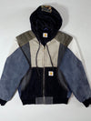 Carhartt Colorblock Patchwork Hooded Jacket Camo-lined hood, multi-tone panels (M)