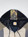 Carhartt Colorblock Patchwork Hooded Jacket Camo-lined hood, multi-tone panels (M)