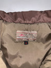 Vintage Lee Cooper Brown Western Puffer Jacket suede yoke panel, corduroy trim, (M)