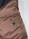 Vintage Lee Cooper Brown Western Puffer Jacket suede yoke panel, corduroy trim, (M)