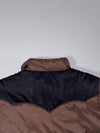 Vintage Lee Cooper Brown Western Puffer Jacket suede yoke panel, corduroy trim, (M)