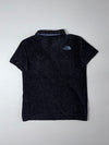 The North Face Donegal Tweed Polo – Black fleck with chambray trim, contrast collar (S)