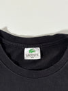 Lacoste Outline Croc Logo Tee – Black, tonal embroidered gator, (M)