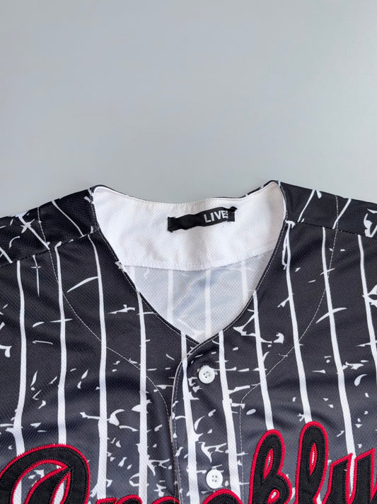 Live | Black White Brooklyn Baseball Jersey | (L)
