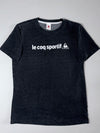 Le Coq Sportif Spellout Tee – Charcoal heather, front logo print (M)